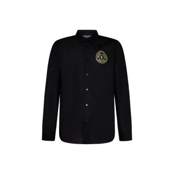 VERSACE Logo Embroidered Button Up Shirt