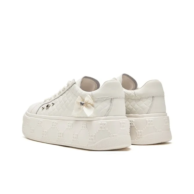 HR Slip Resistant Low Top Skateboard Shoes Women's Beige-3
