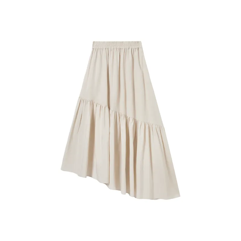 DIALOGUE Skirt Set Women's Cream Beige-3