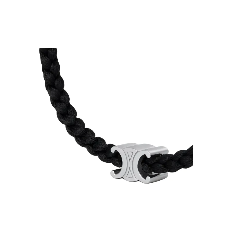 CELINE Acrylic Brass Bracelets Men's Black-2