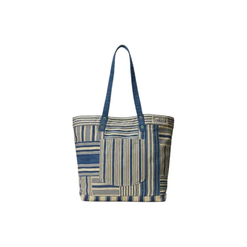 Ralph Lauren Fabric Tote Bag, Shopping Bag, Handbag, Shoulder Bag Men's Indigo With Cream