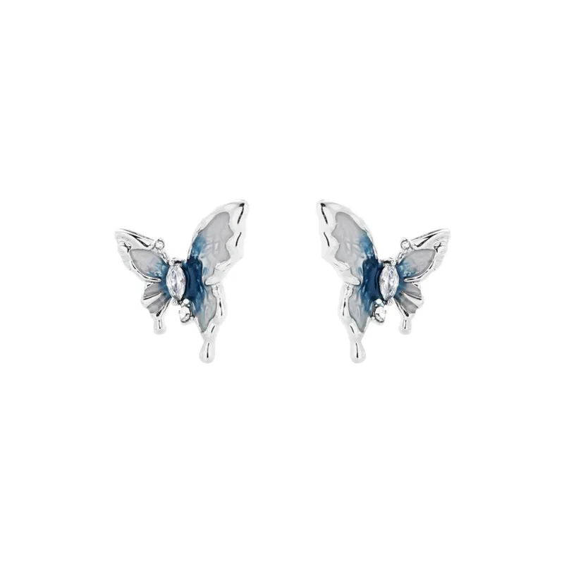 KING OF BLING Alloy, Zircon, Oil Drip Earrings Women's-0