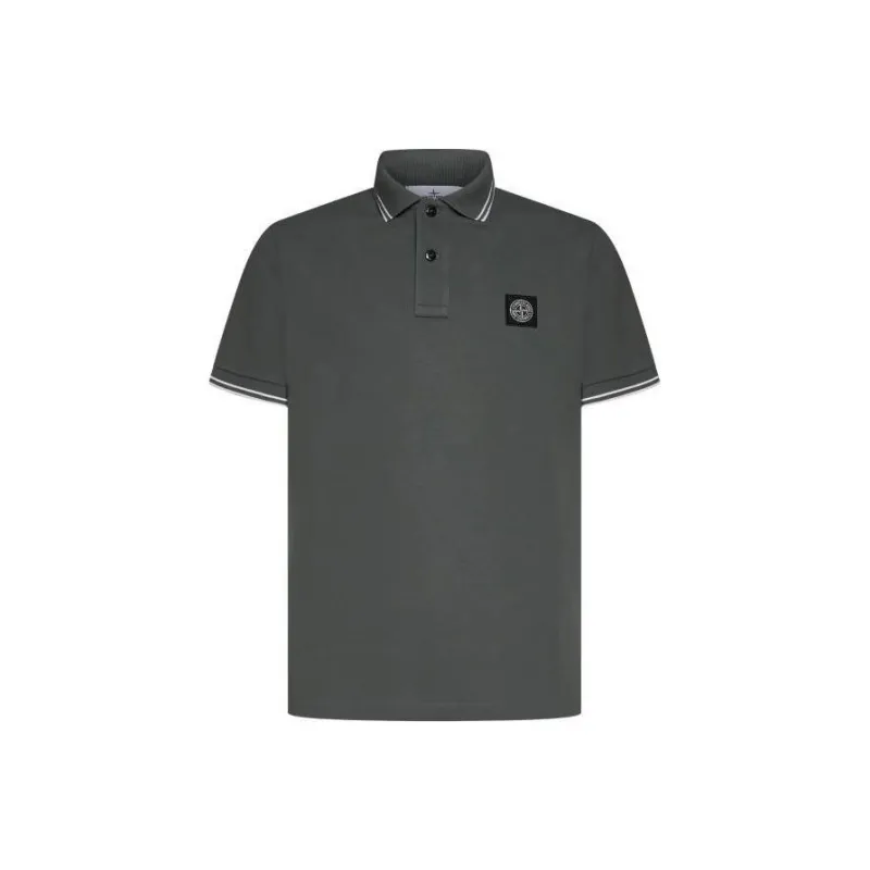 STONE ISLAND Compass motif Cotton Polo Shirt-0