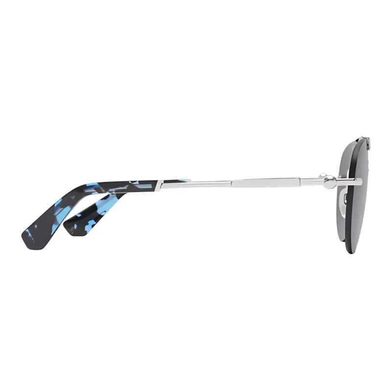 Burberry Metal Aviator Sunglasses Unisex Silver-1