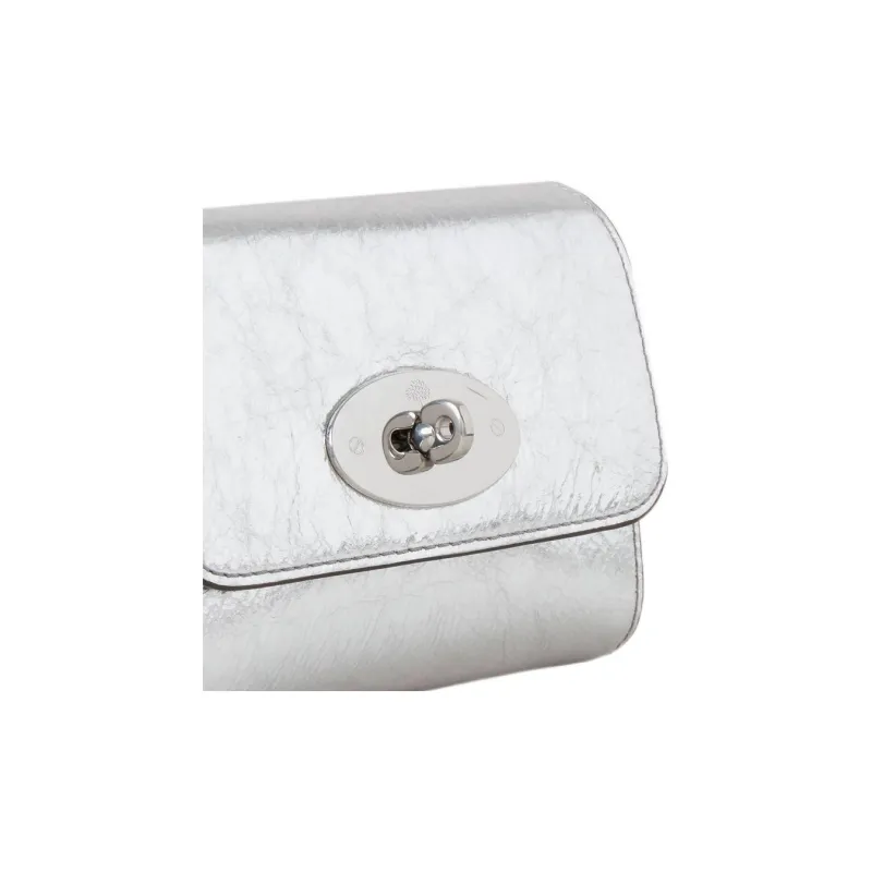 Mulberry Lily Leather Crossbody Bag, Shoulder Bag Mini Women's Silver-4