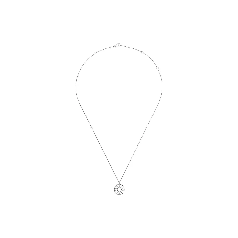 De Beers 18kt White Gold Dewdrop Diamond Medallion Necklace-1