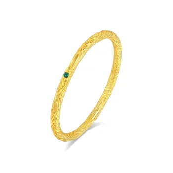 Heart Grass 999 Fine Silver Bangles Women's
