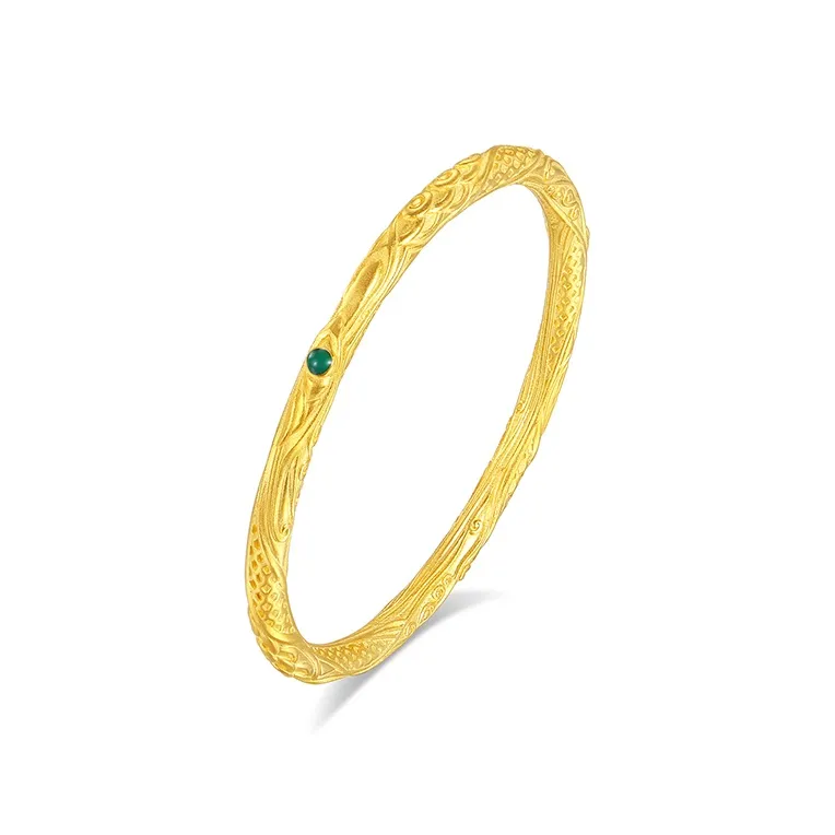 Heart Grass 999 Fine Silver Bangles Women's-0