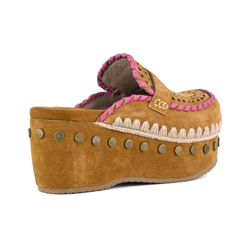 MOU Metal Abrasion Resistant Closed Toe Slippers Women's Brown-3