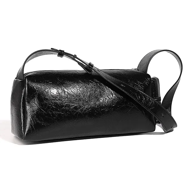 Vigno Synthetic Leather Shoulder Bag Women's Black/Red/Ecru-1