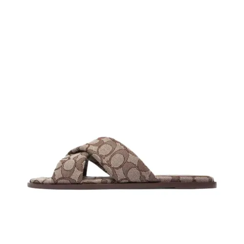 COACH Slide Slippers Women's Brown