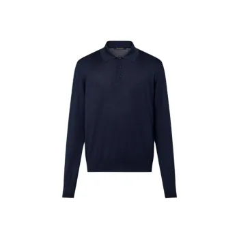 LOUIS VUITTON Silk And Cashmere Blend Long Sleeved Polo Shirt