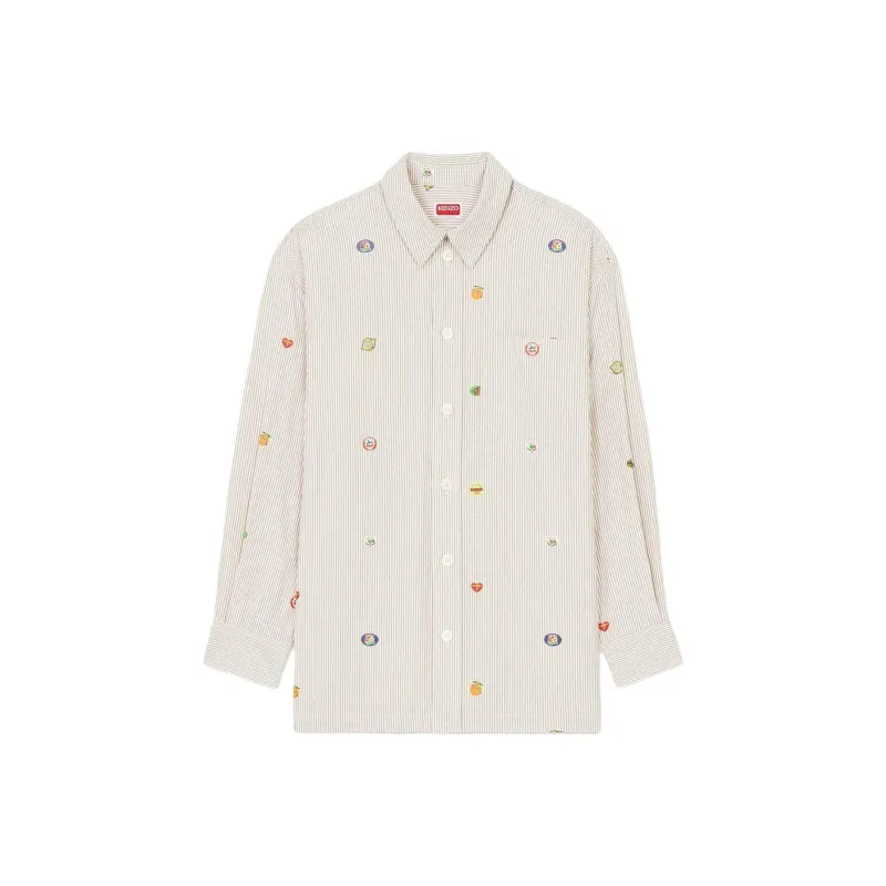 KENZO Fruit Stickers Striped Shirt-0