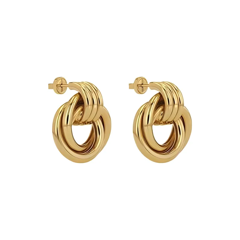 Anine Bing Triple Knot Gold tone Earrings-0