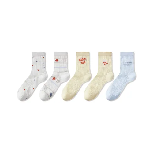 JIAZINI Mid Calf Socks Women's Combo Set