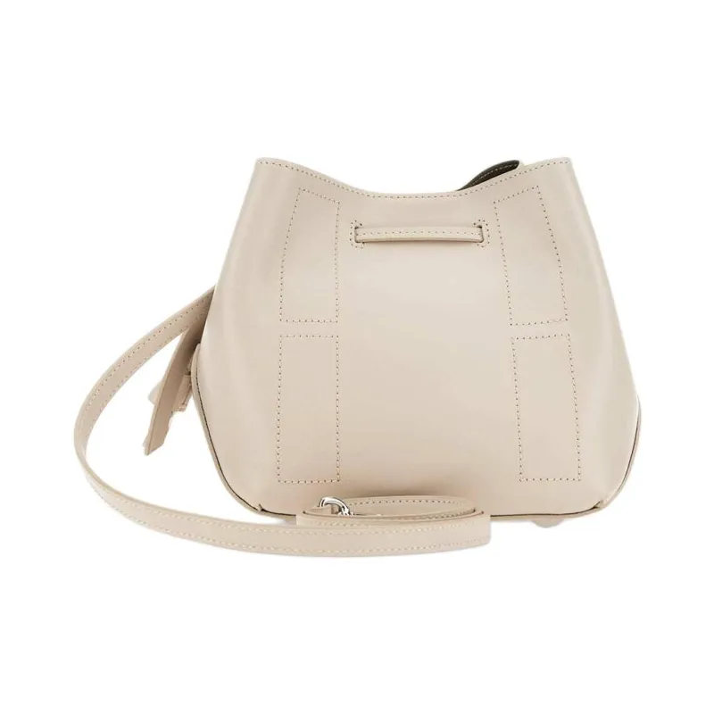 HOGAN Soft Leather Bucket Bag, Shoulder Bag Mini Women's Ivory-3