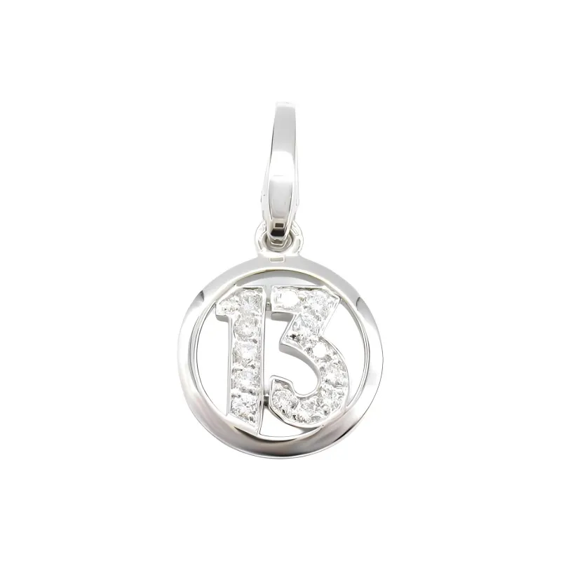 Cartier 2010s 18kt White Gold Nº13 Diamond Pendant-1