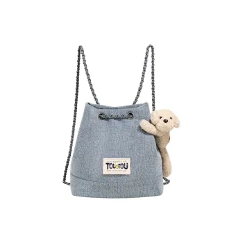 TOUTOU Fabric Backpack Women's Denim Blue