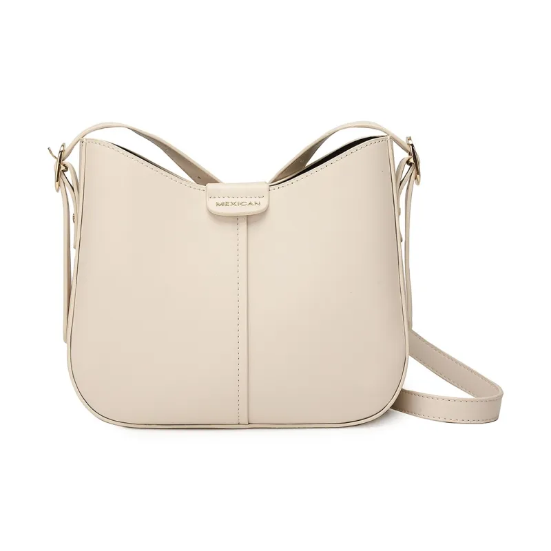MEXICAN Polyurethane Leather Crossbody Bag Women's Black/Brown/Ecru-7