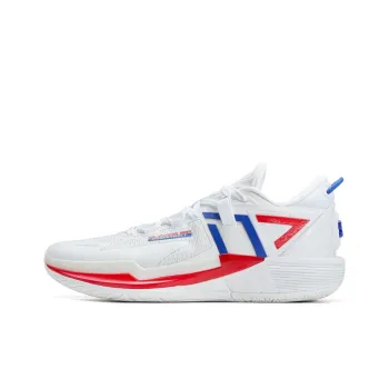 XTEP Cushioning, Slip Resistant, And Abrasion Resistant Low Top Basketball Shoes Men's White Blue