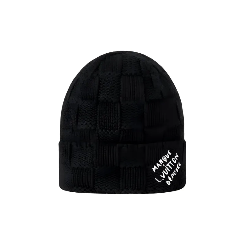 LOUIS VUITTON Sheep Wool Beanies Men's Black-1