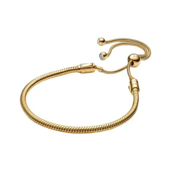 Pandora 14K Gold Plated, Copper Silver, Alloy, Synthetic Cubic Zirconia Bracelets Women's Gold