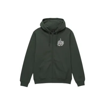 Vans Rearview Full Zip Hoodie Sweatshirt Unisex Army Green