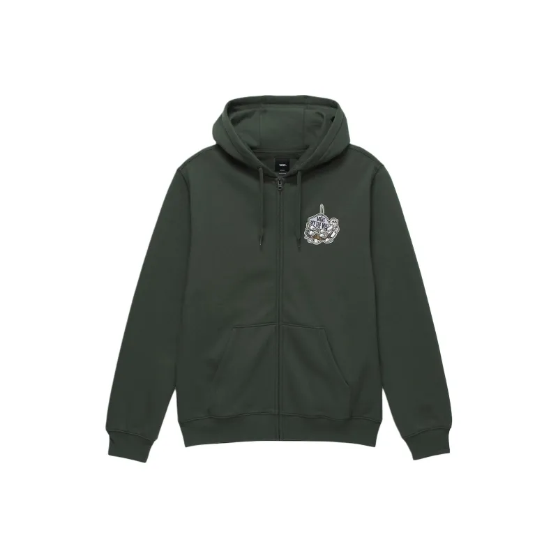 Vans Rearview Full Zip Hoodie Sweatshirt Unisex Army Green-0