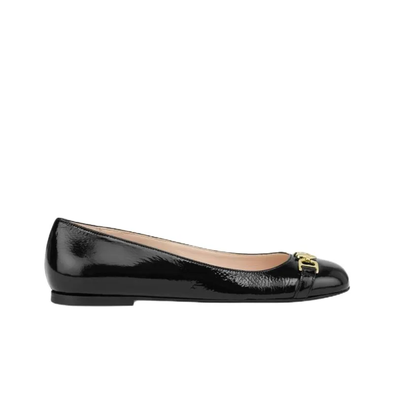 MOSCHINO Love Chain Strap Casual Single Shoes Women's Black-1