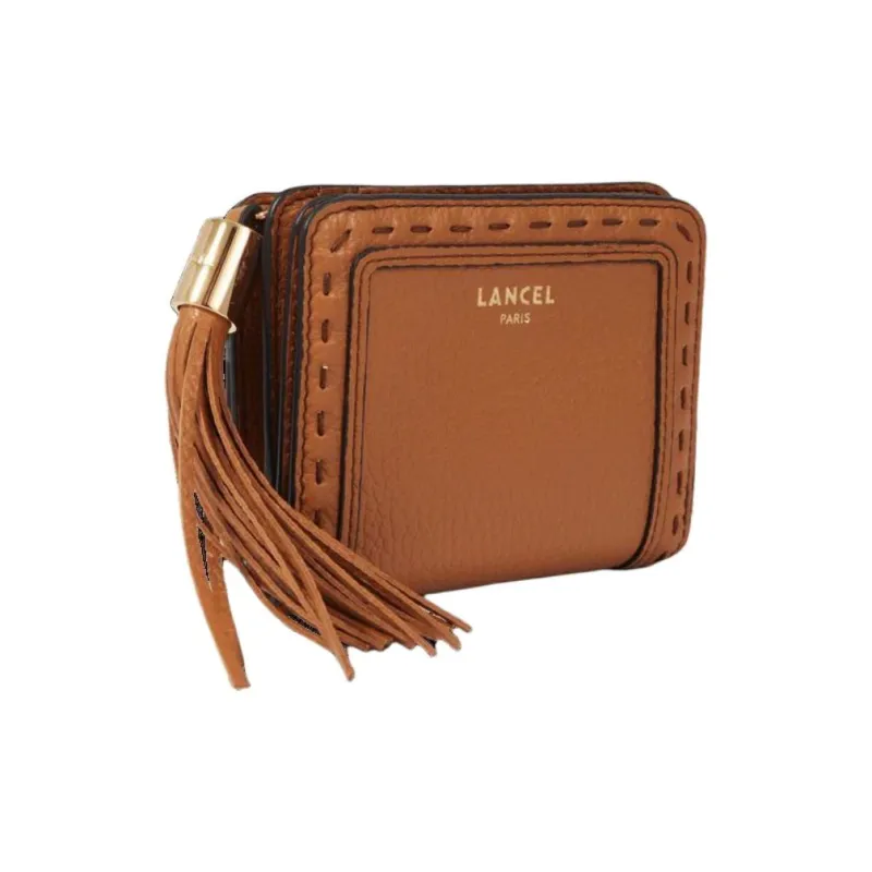 LANCEL Cow Leather Wallet Medium Size Women's Brown-1