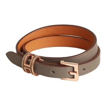 HERMES Metal Wristbands Women's Brown