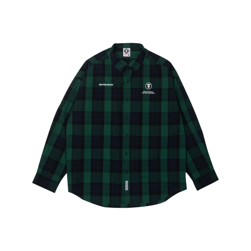 Aape By *A Bathing APE® Check print Logo print Shirt-2