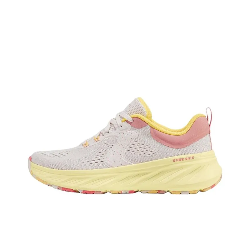 Skechers Edgeride Anti Slip Wear Resistant Low Top Running Shoes Women's Gray Yellow Pink-0