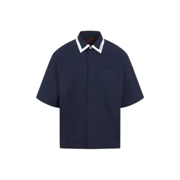 GUCCI Collared Detailed Short Sleeved Shirt