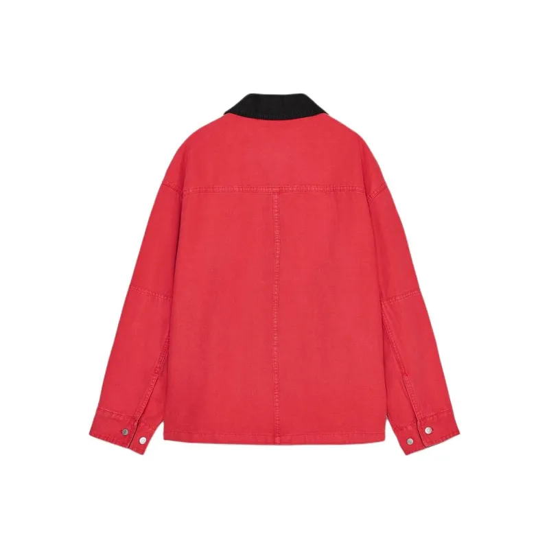 ZARA ZW Series Jackets & Coats Women's Red-1