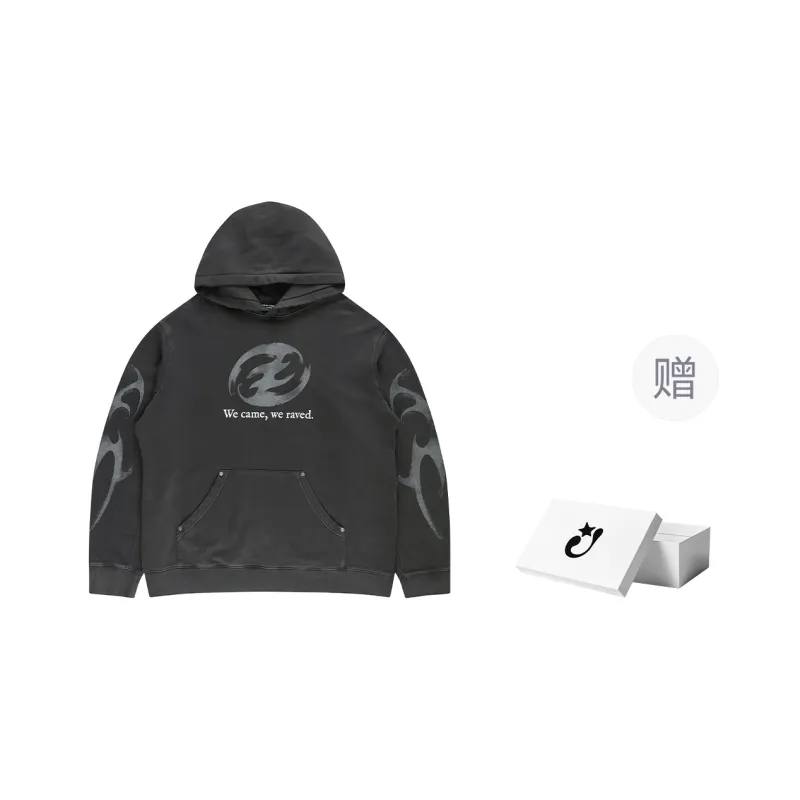 Createexploreexpandconquer Distressed effect Printed Hoodie-7