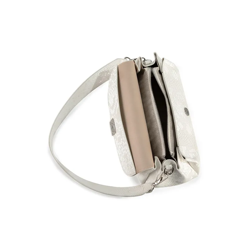 TAMATHA PU Shoulder Bag Women's Snake Scale White-4