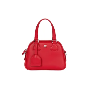 COURREGES Calfskin Handbag Women's Gemstone Red
