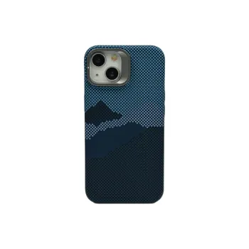 Sopi Acrylic Material Mountain Peak Blue Phone Cases Compatibility With IPhone 15 Pro Max/Apple 13/14/Pro/Max/Plus