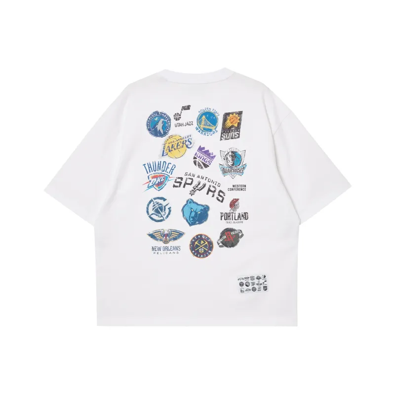 JACK JONES· JACK&JONESxNBA Summer T Shirt Men's A06 Raw White-1