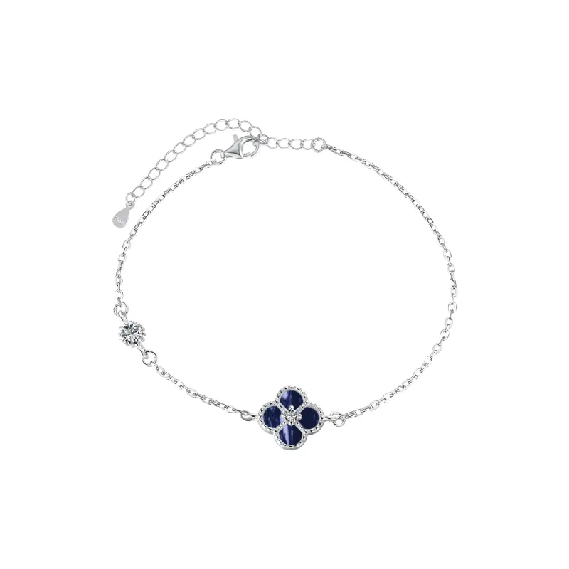 KAILEIFU S925 Silver Bracelets Women's Black/White-12
