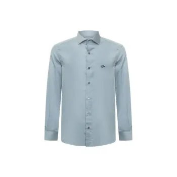 EMPORIO ARMANI Logo Embroidered Buttoned Shirt