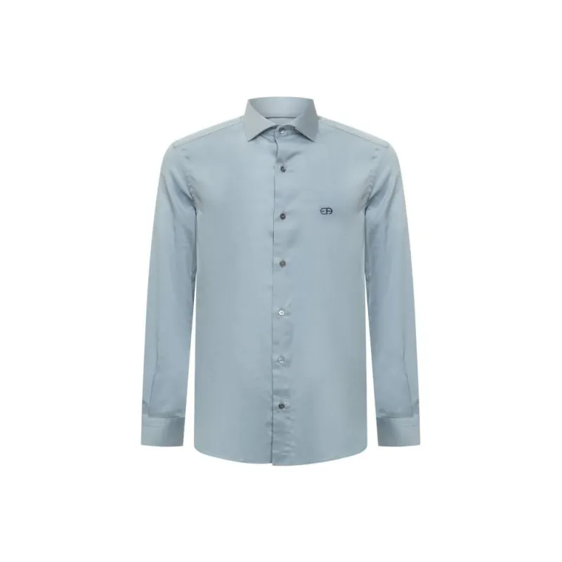 EMPORIO ARMANI Logo Embroidered Buttoned Shirt-0