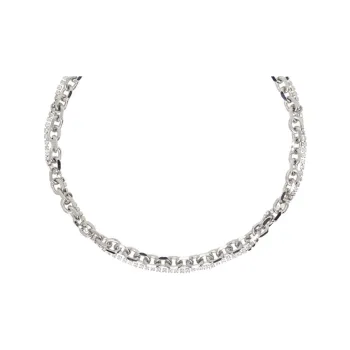 JUSTINE CLENQUET Palladium Plated Brass, Crystal, Palladium Necklaces Women's Silver