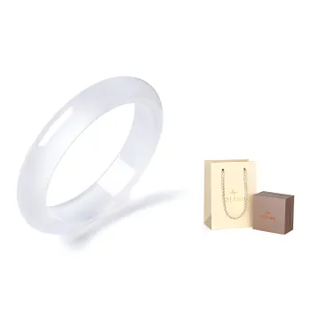 Koran White Agate Chalcedony Bangles Women's