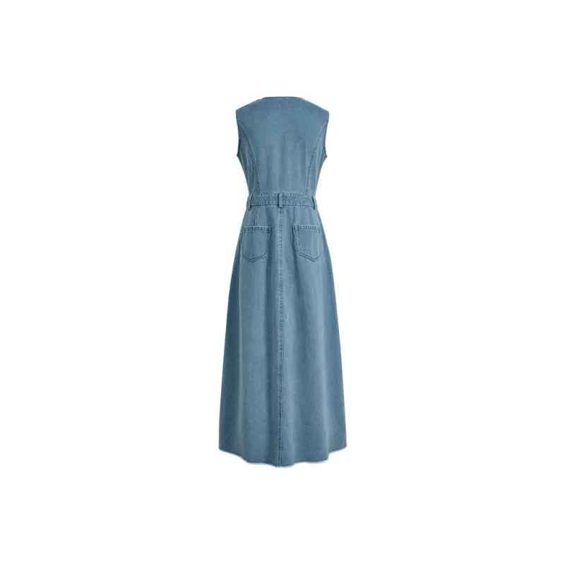 KUOSE Sleeveless Dress Women's Blue-1