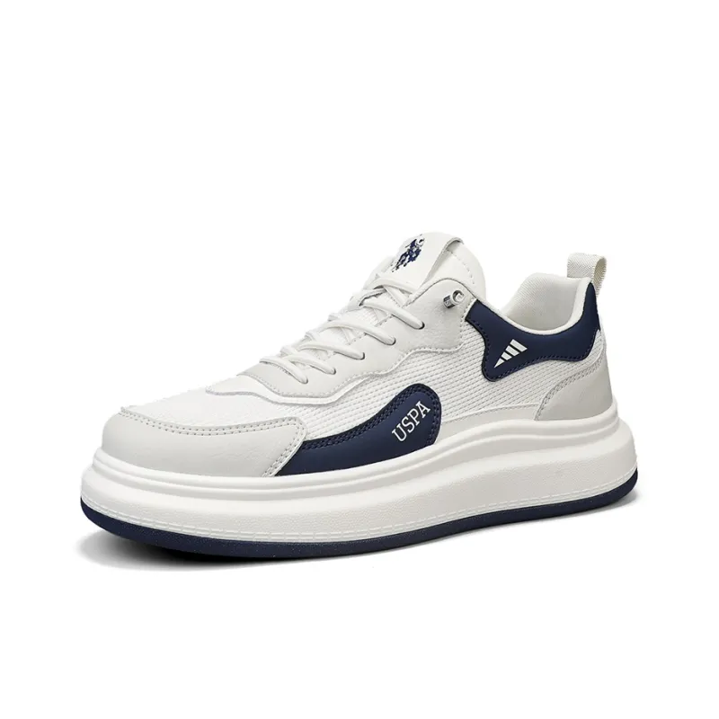 U.S. POLO ASSN. Coverage Slip Resistant Lightweight Breathable Low Top Skateboard Shoes Men's Beige Blue-1
