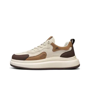 U.S. POLO ASSN. Coverage Slip Resistant Cushioning Lightweight Breathable Low Top Skateboard Shoes Men's Apricot Coffee