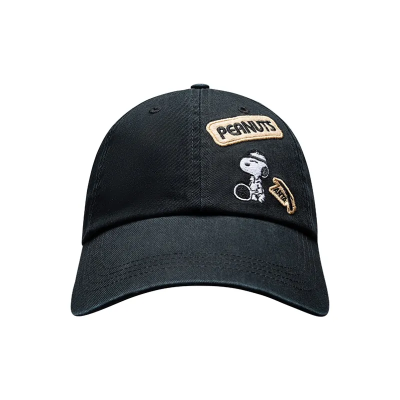 Anta Cotton Fabric Baseball Caps Unisex Basic Black-1