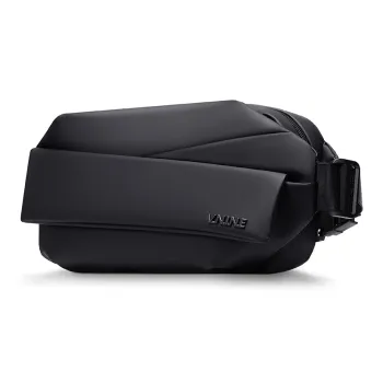 V.NINE Fabric Waist Bag Chest Bag Unisex Obsidian Black